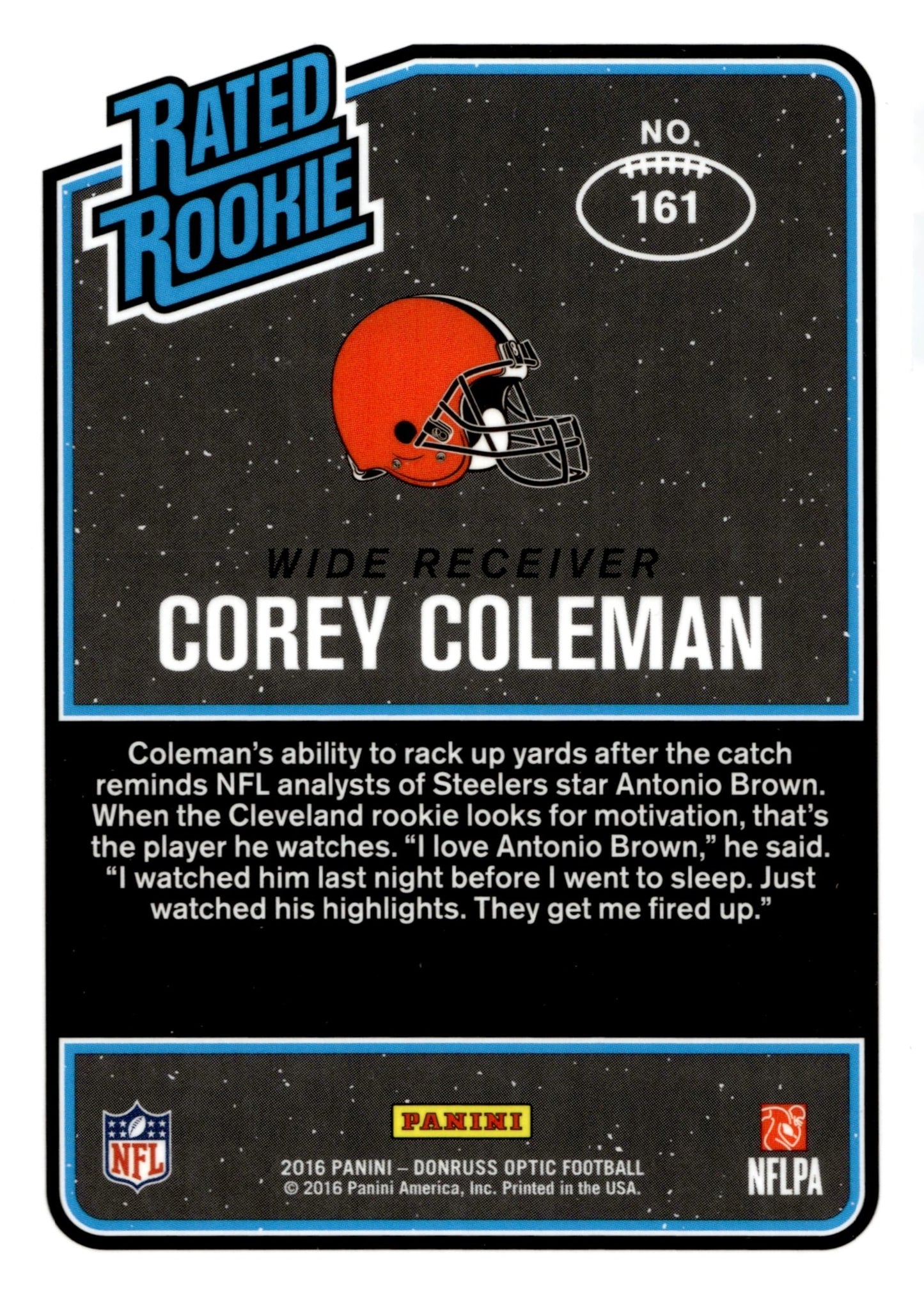 Corey Coleman 2016 Panini Donruss Optic Rated Rookie RC #161 - Collector Store LLC