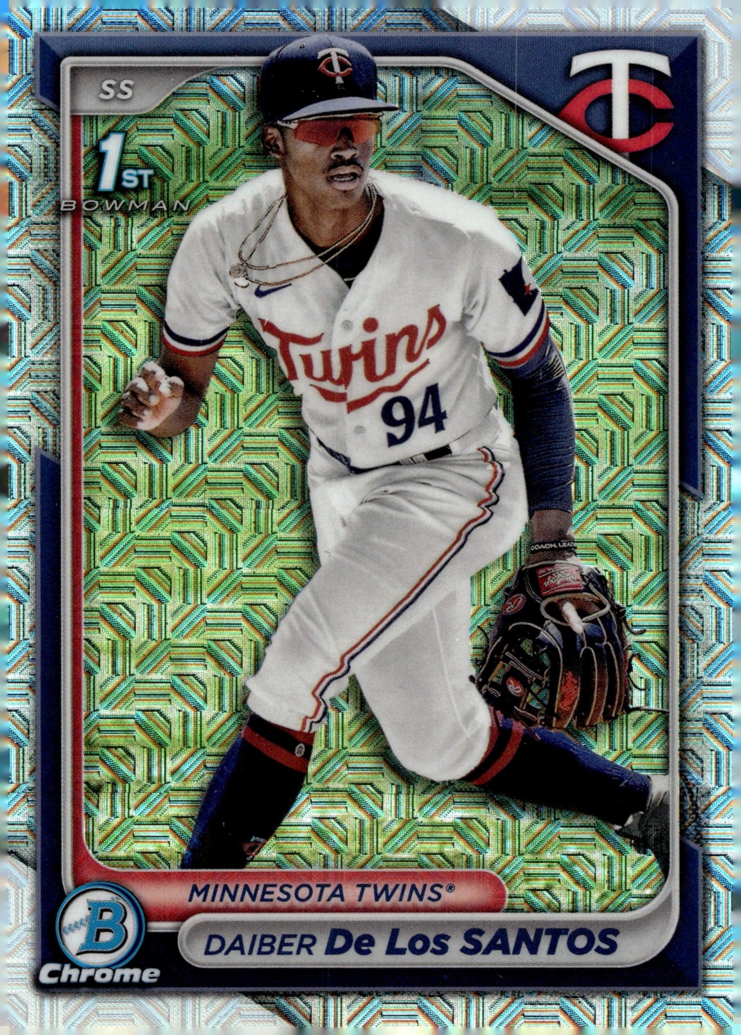 Daiber De Los Santos 2024 Bowman Chrome Mojo Refractor BCP - 185 3 - Collector Store LLC