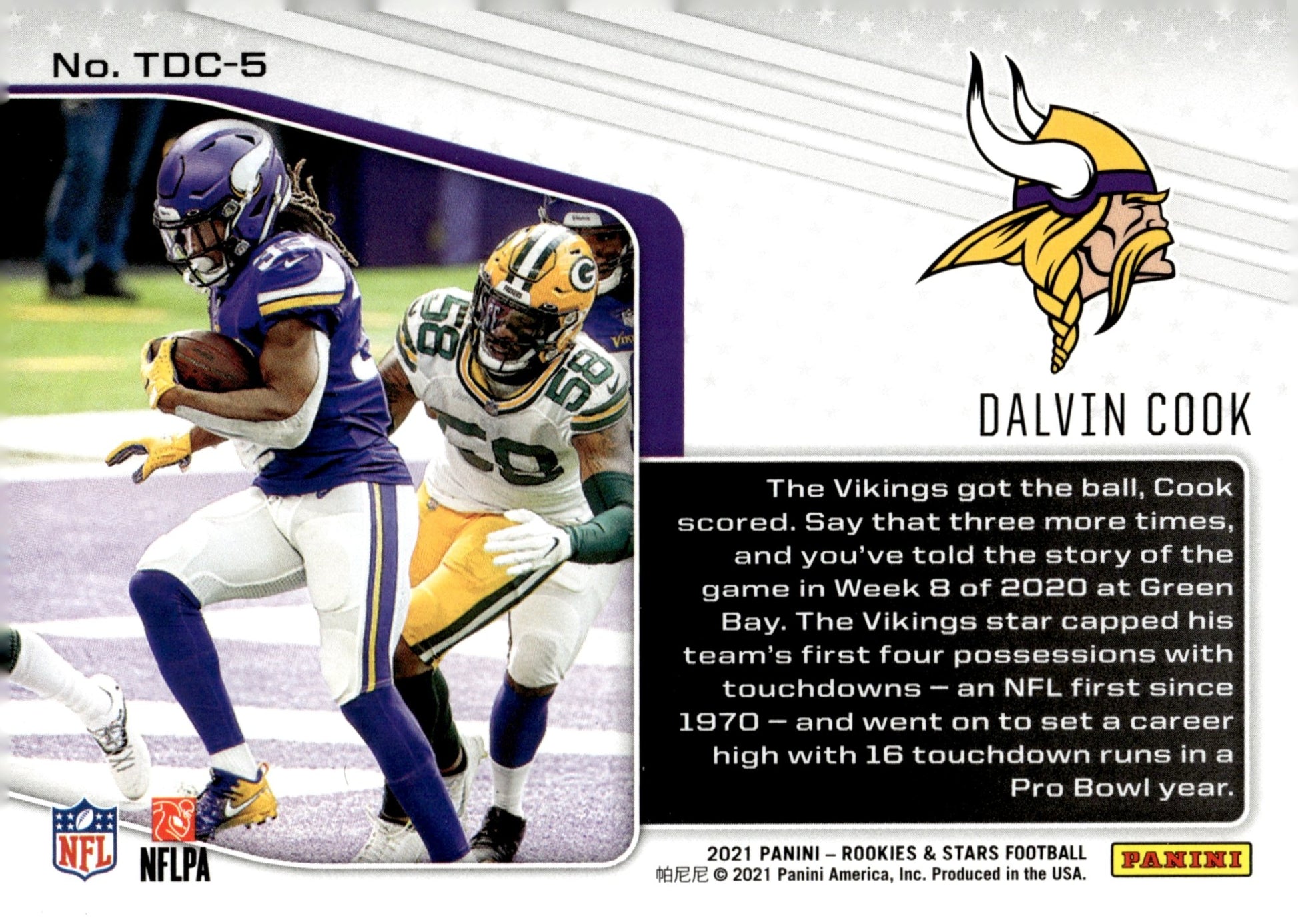 Dalvin Cook 2021 Panini Rookies & Stars Touchdown Club #TDC - 5 - Collector Store LLC