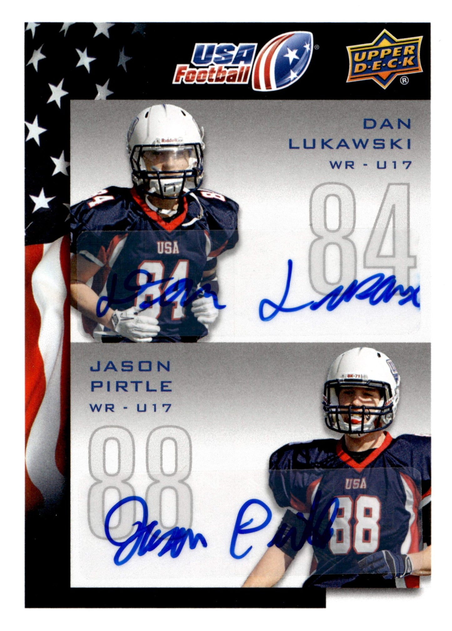 Dan Lukawski / Jason Pirtle 2014 Upper Deck USA Football Duos Autos #130 - Collector Store LLC