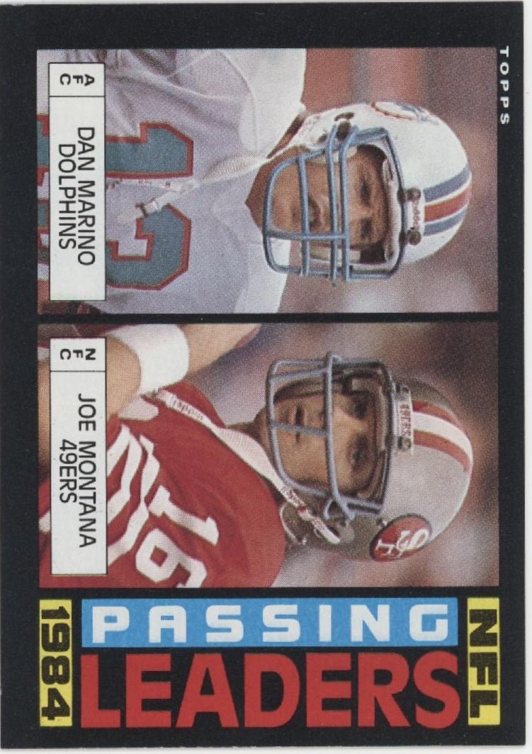 Dan Marino / Joe Montana 1985 Topps Passing Leaders #192 - Collector Store LLC