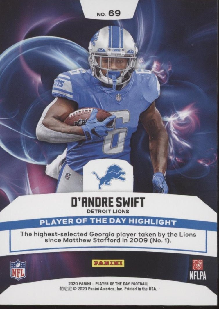 D'Andre Swift 2020 Panini Player of the Day RC 15/99 #69 - Collector Store LLC