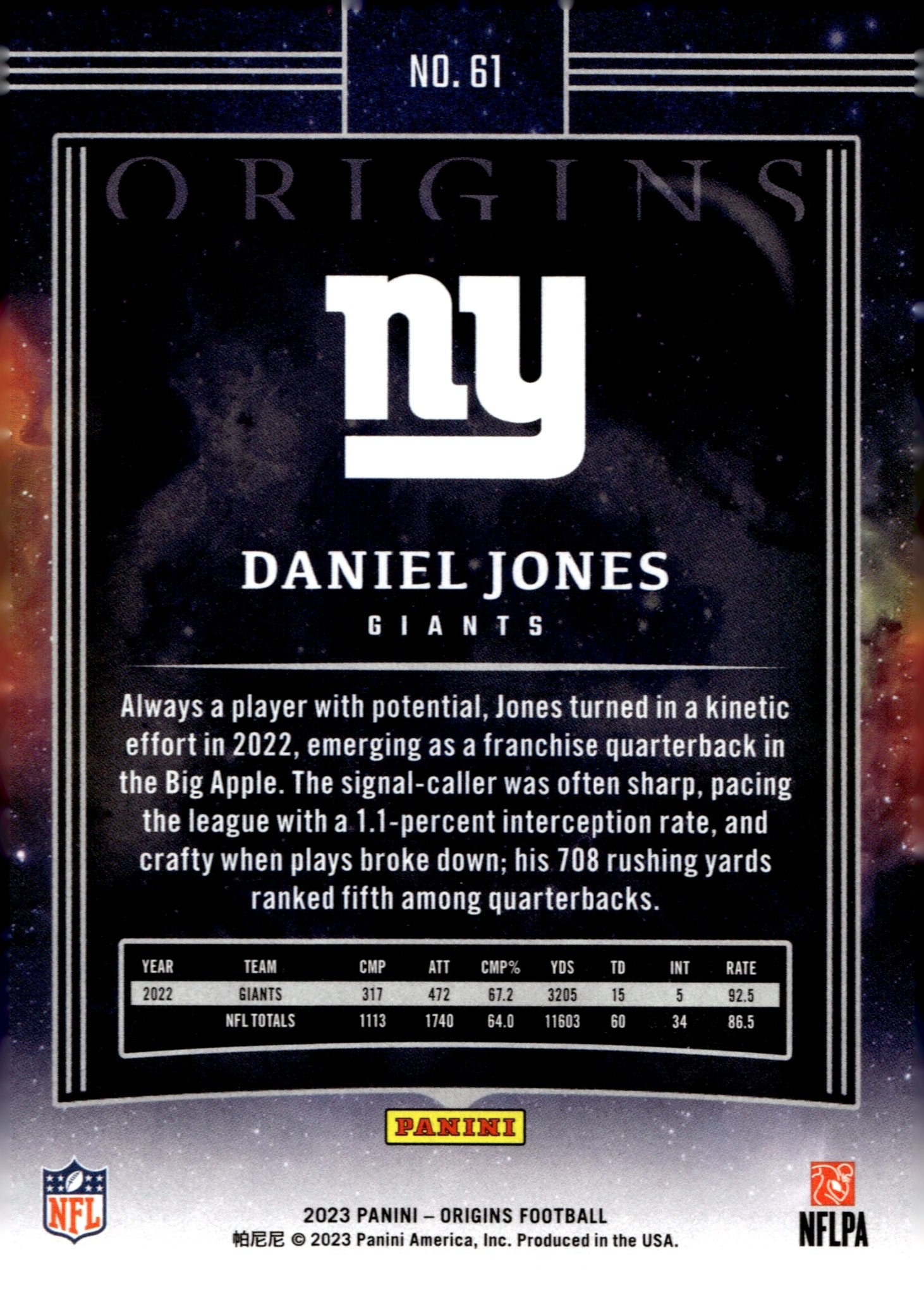 Daniel Jones 2023 Panini Origins #61 - Collector Store LLC