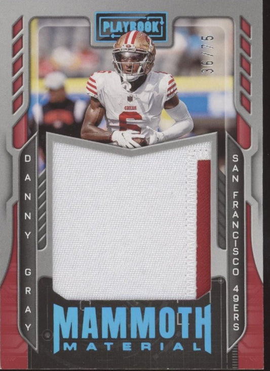 Danny Gray 2022 Panini Playbook Mammoth Material Swatch 36/75 MM - 36 - Collector Store LLC