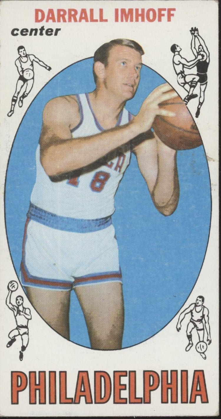 Darrall Imhoff 1969 - 70 Topps Oversized RC #4 Philadelphia 76ers VG - EX #1 - Collector Store LLC