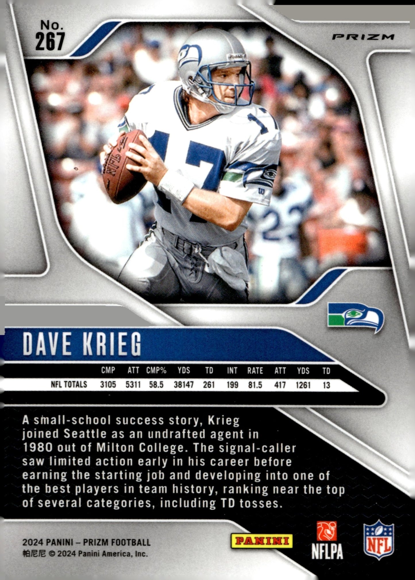 Dave Krieg 2024 Panini Prizm Red White & Blue Prizm #267 - Collector Store LLC