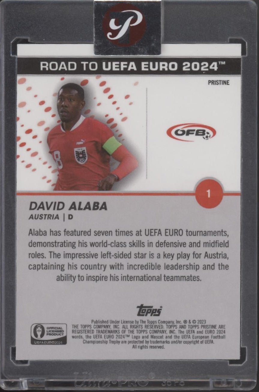 David Alaba 2023 - 24 Topps Pristine Road to UEFA Euro #1 - Collector Store LLC