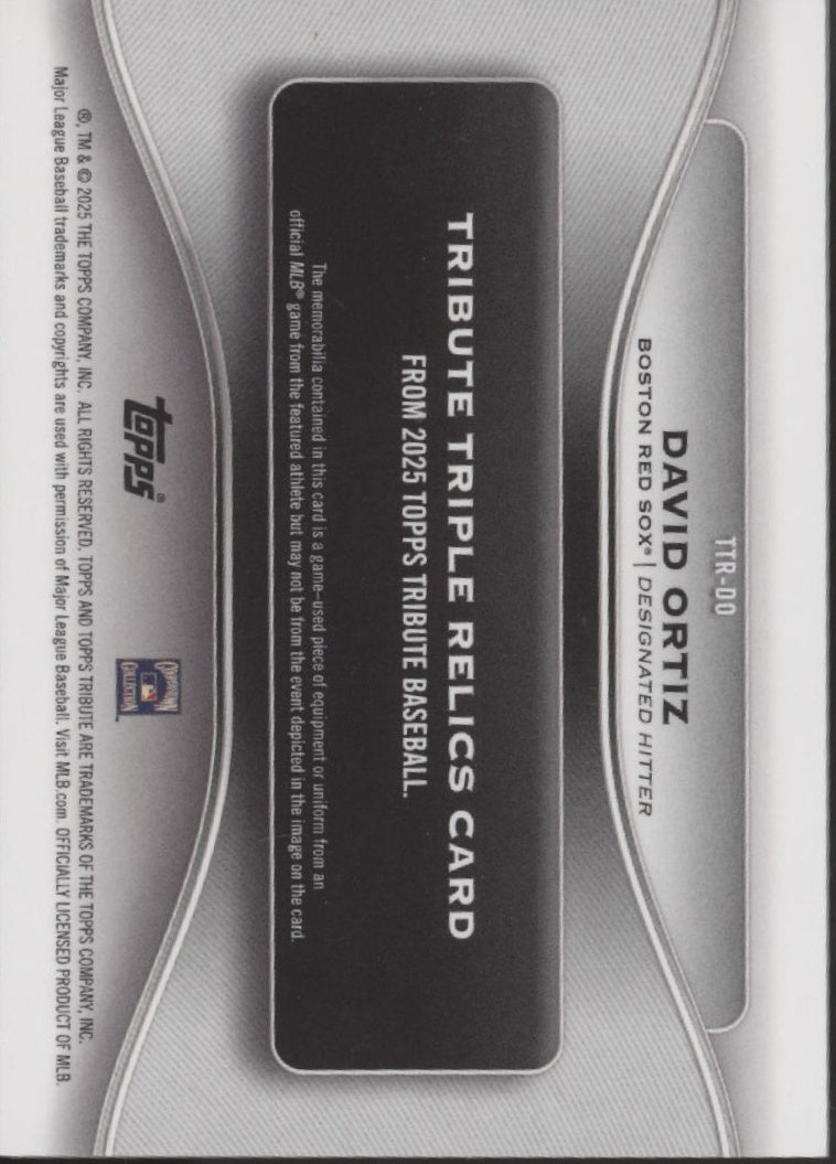 David Ortiz 2025 Topps Tribute Green Relic 14/99 TTR - DO - Collector Store LLC