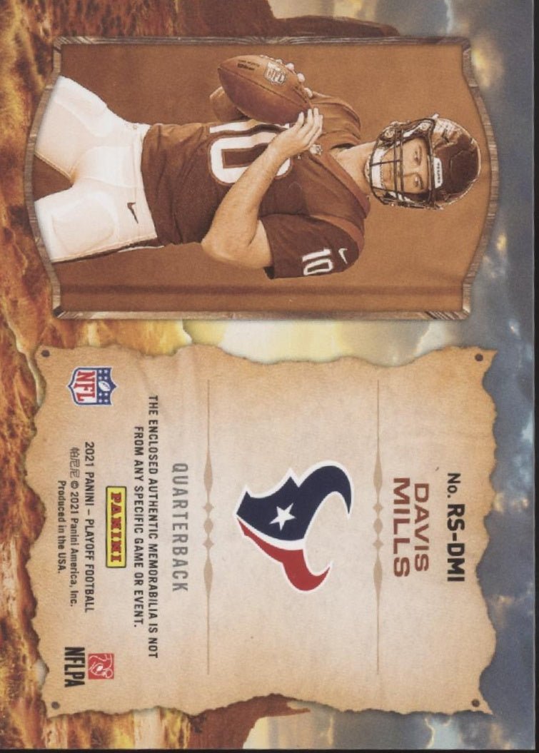 Davis Mills 2021 Panini Playoff Rookie Stallions Swatch RC #RS - DMI - Collector Store LLC