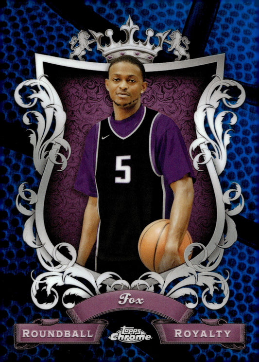 De'Aaron Fox 2024 Topps Chrome Roundball Royalty Blue Refractor #RR - 2 - Collector Store LLC