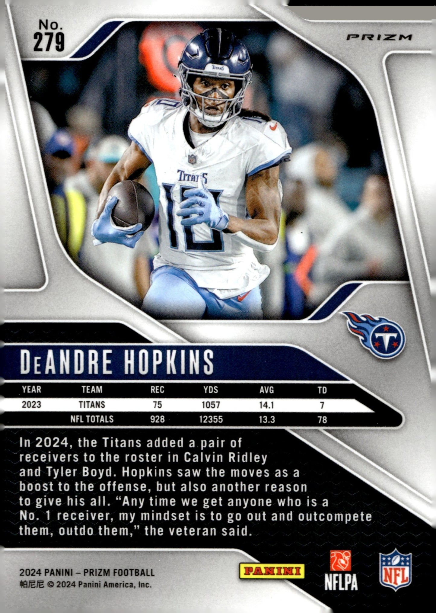 DeAndre Hopkins 2024 Panini Red White & Blue Prizm #279 - Collector Store LLC