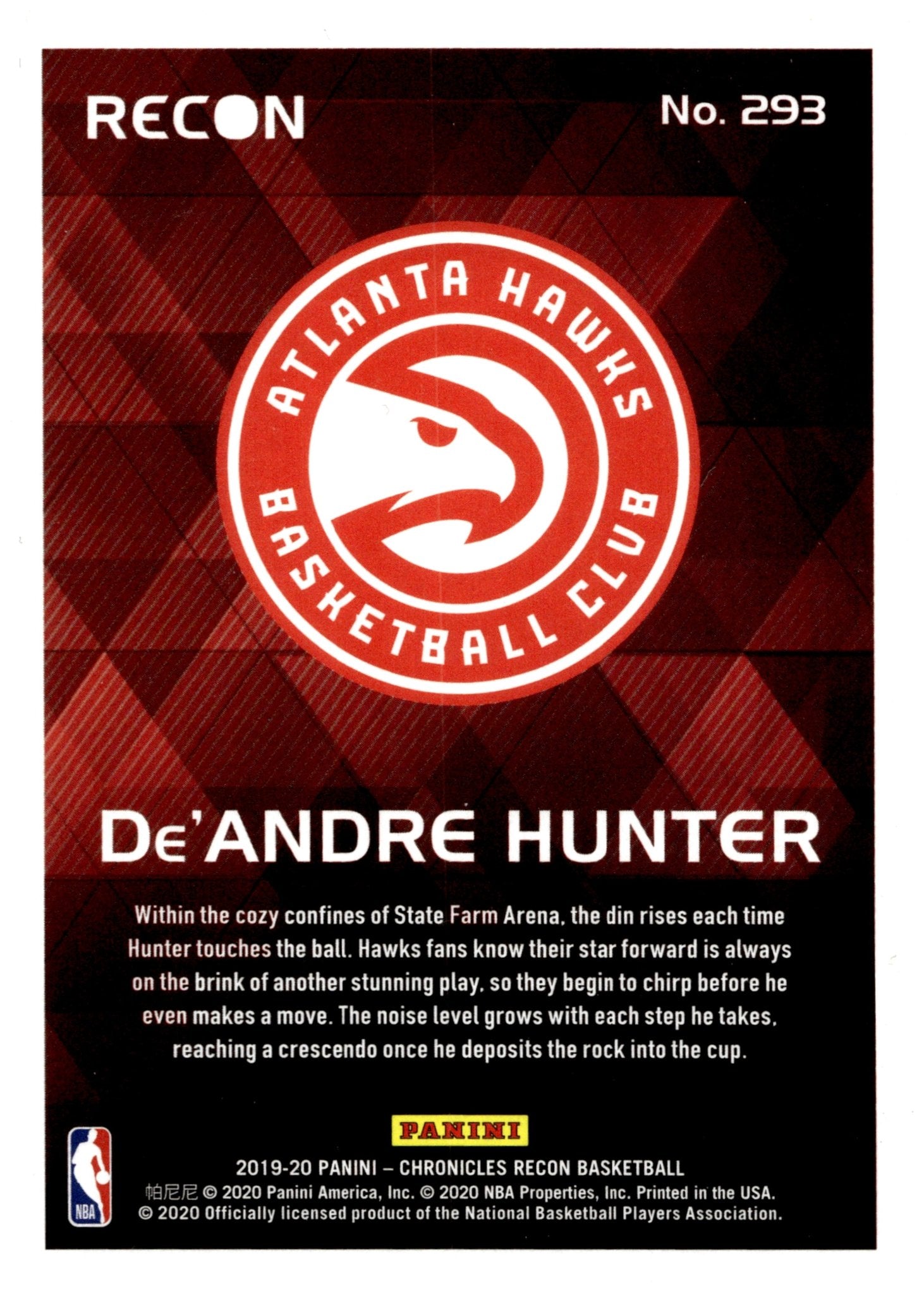 De'Andre Hunter 2019 - 20 Panini Chronicles Recon RC #293 - Collector Store LLC