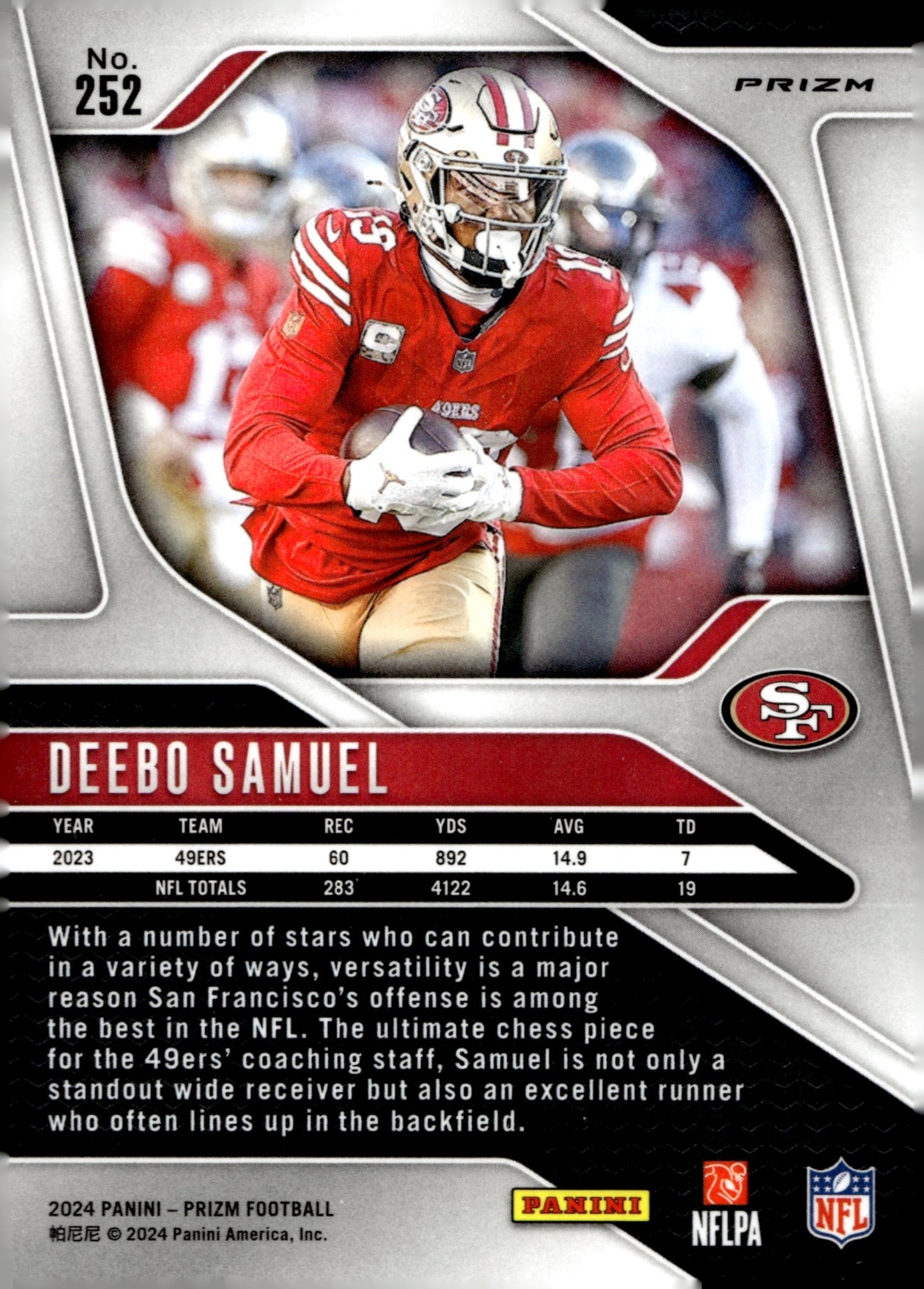 Deebo Samuel 2024 Panini Prizm Silver Prizm #252 - Collector Store LLC