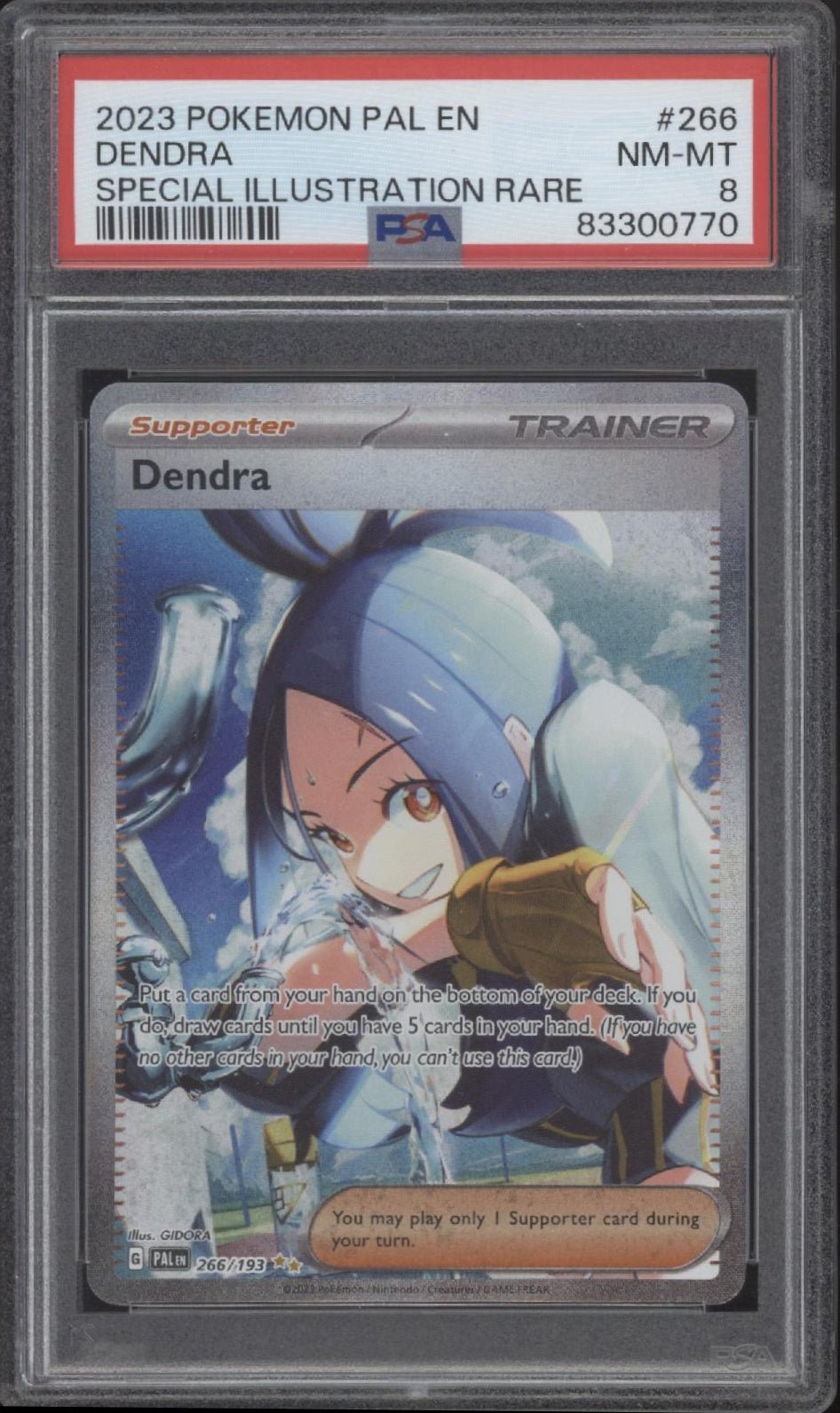 dendra pokemon card Dendra Pokemon Paldea Evolved Special Illustration Rare #266 PSA 8