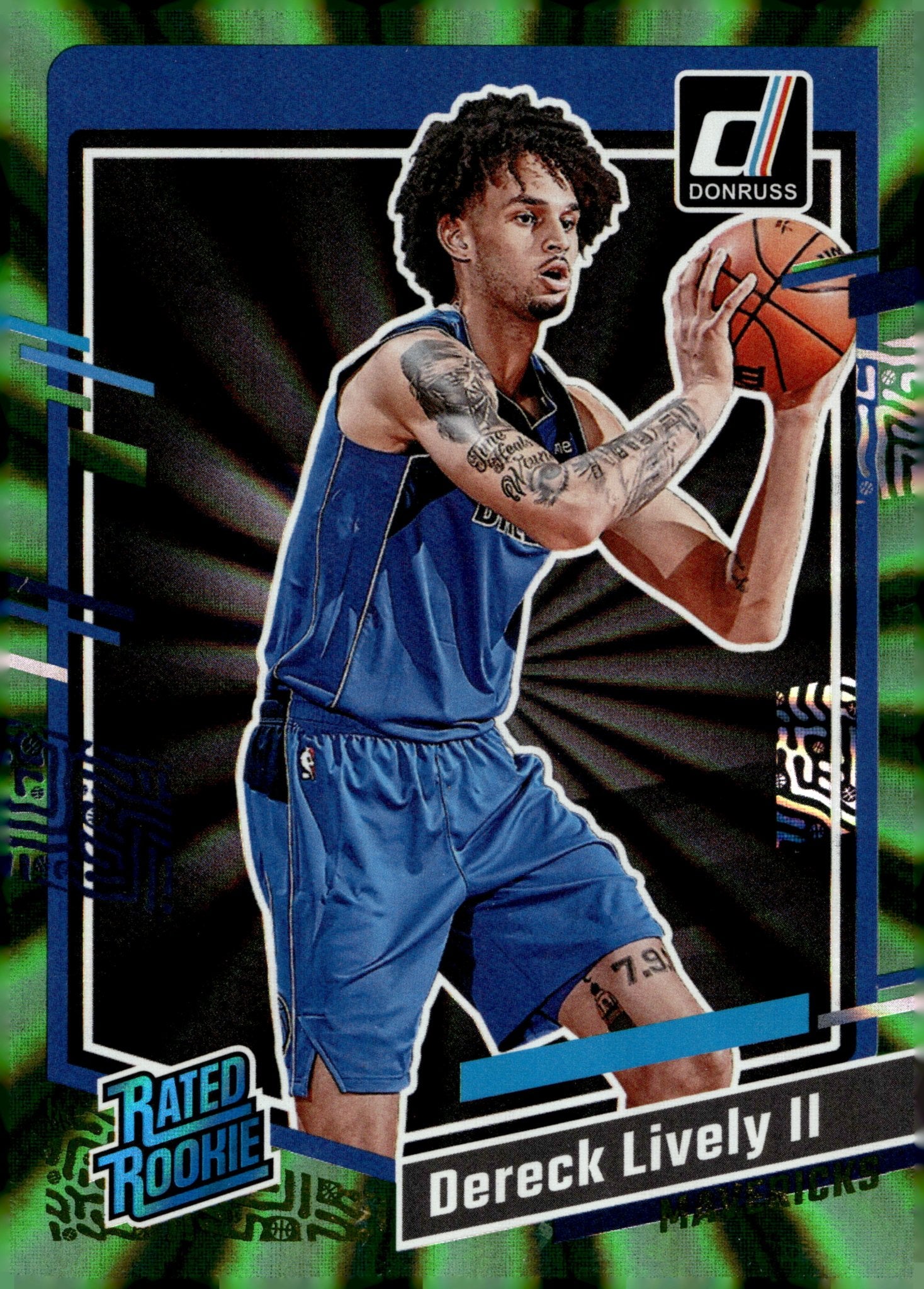 Dereck Lively II 2023 - 24 Panini Donruss Rated Rookie Green Laser Holo #233 - Collector Store LLC