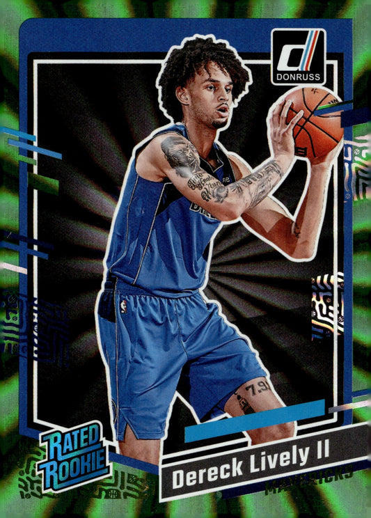 Dereck Lively II 2023 - 24 Panini Donruss Rated Rookie Green Laser Holo #233 - Collector Store LLC