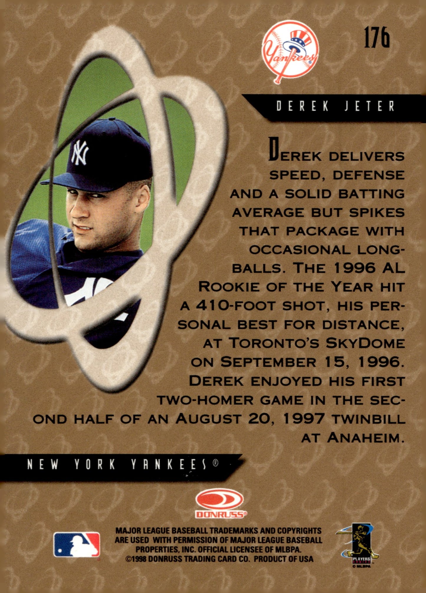 Derek Jeter 1998 Donruss Preferred Power #176 #1 - Collector Store LLC