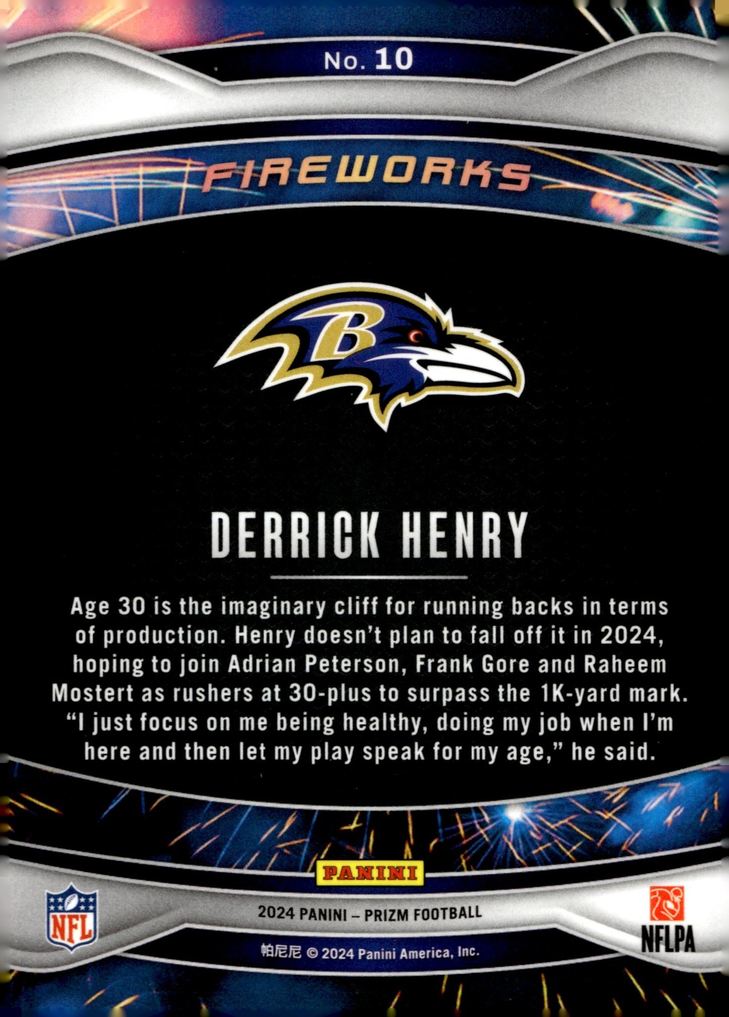 Derrick Henry 2024 Panini Prizm Fireworks #10 #2 - Collector Store LLC