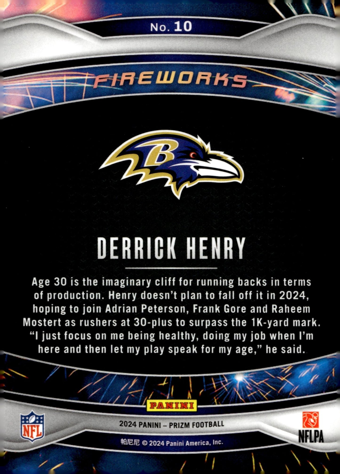Derrick Henry 2024 Panini Prizm Fireworks #10 #3 - Collector Store LLC