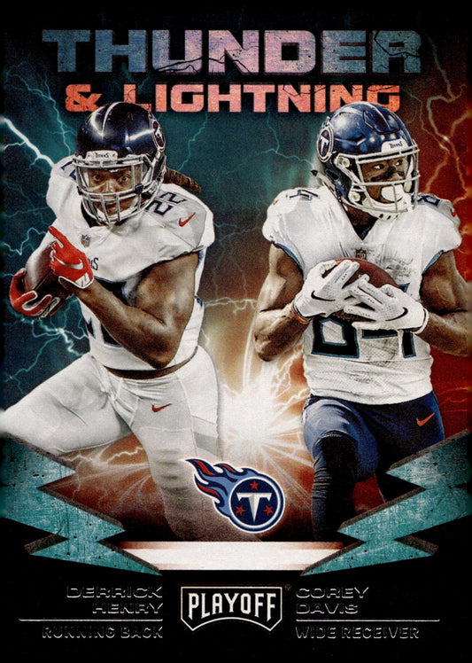 Derrick Henry / Corey Davis 2019 Panini Playoff Thunder & Lightning #9 - Collector Store LLC