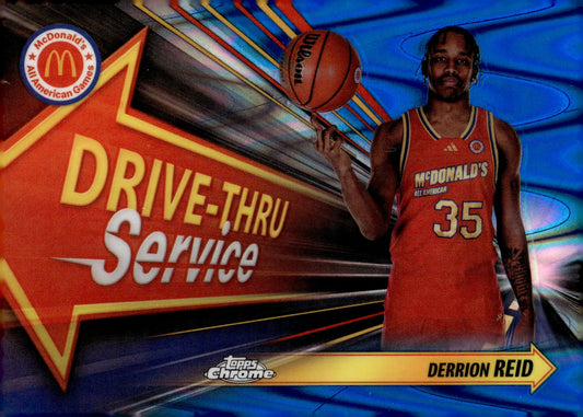 Derrion Reid 2024 Topps Chrome McDonald's All American Drive - Thru Blue Ray Wave - Collector Store LLC