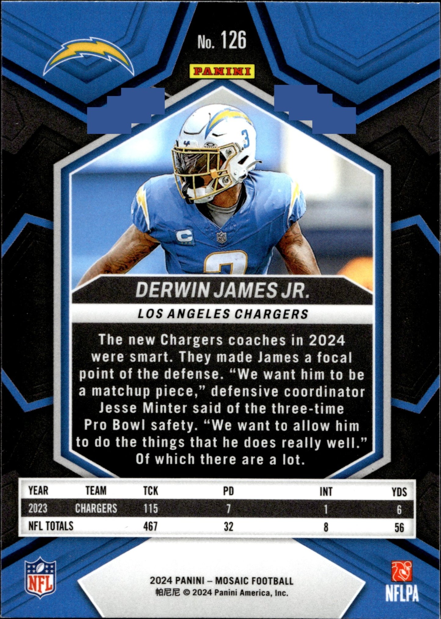 Derwin James Jr. 2024 Panini Mosaic #126 - Collector Store LLC