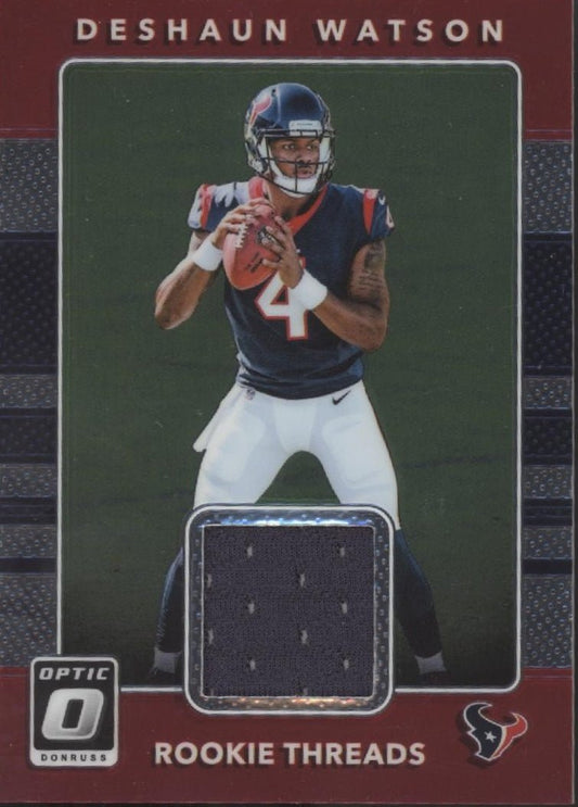 Deshaun Watson 2017 Panini Donruss Optic Rookie Threads Swatch RC #8 - Collector Store LLC
