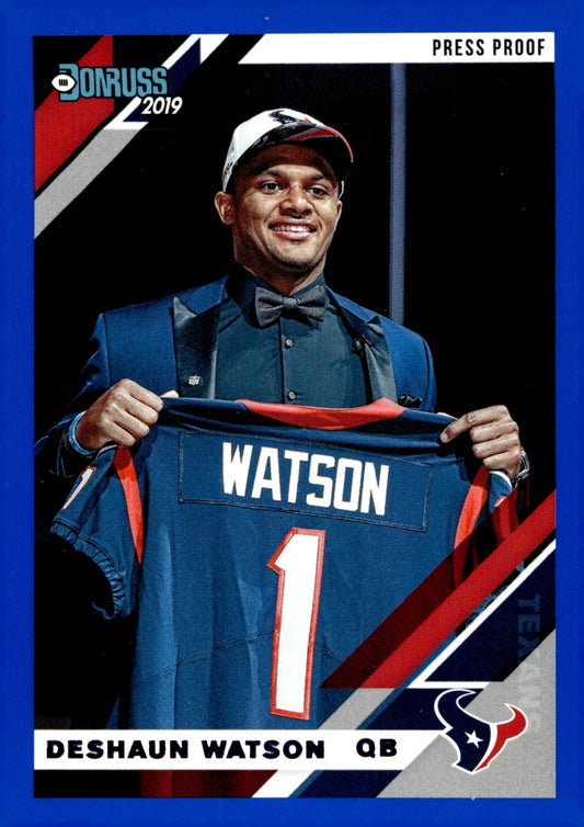 Deshaun Watson 2019 Panini Donruss Press Proof Blue #106V - Collector Store LLC