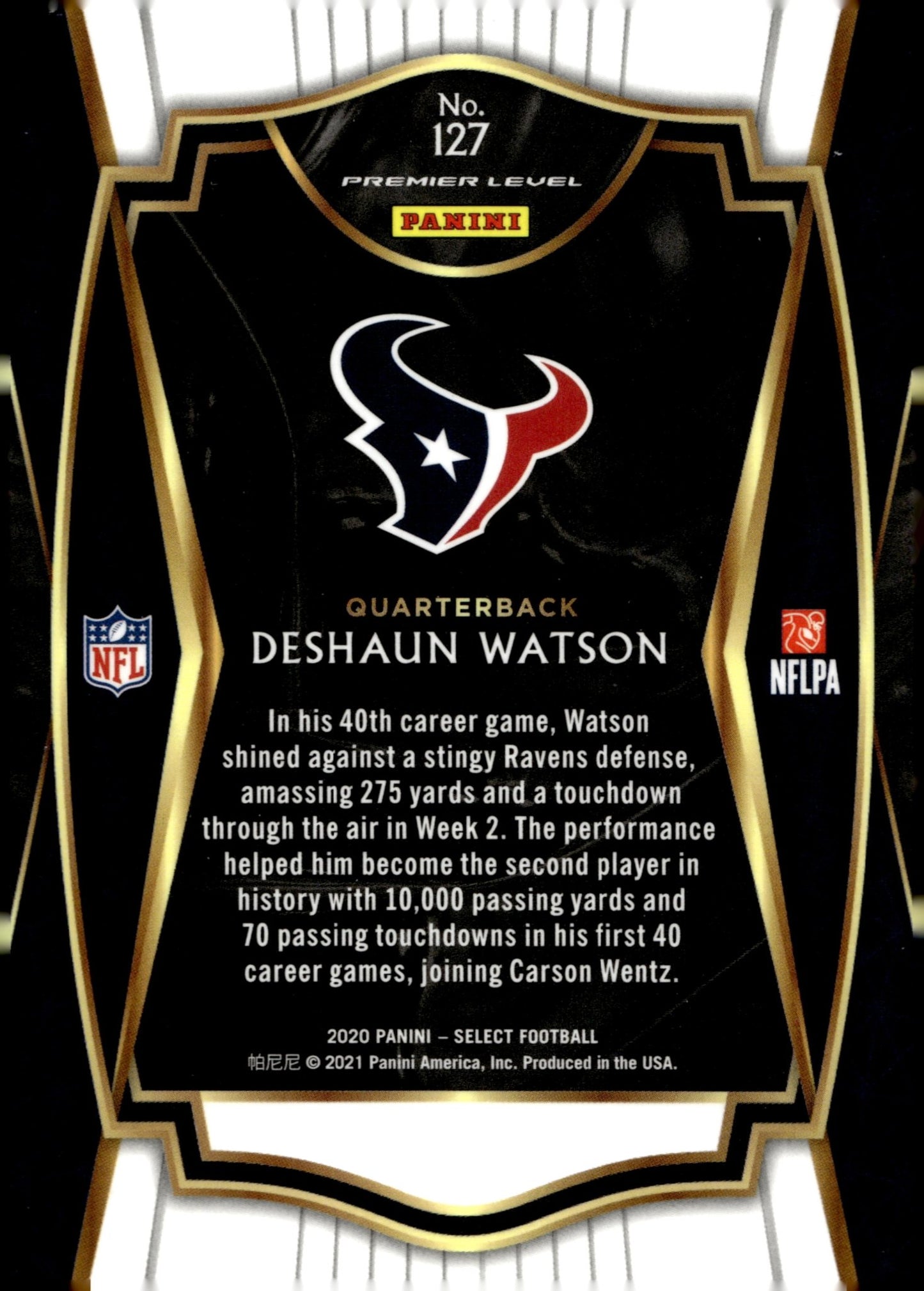 Deshaun Watson 2020 Panini Select #127 - Collector Store LLC