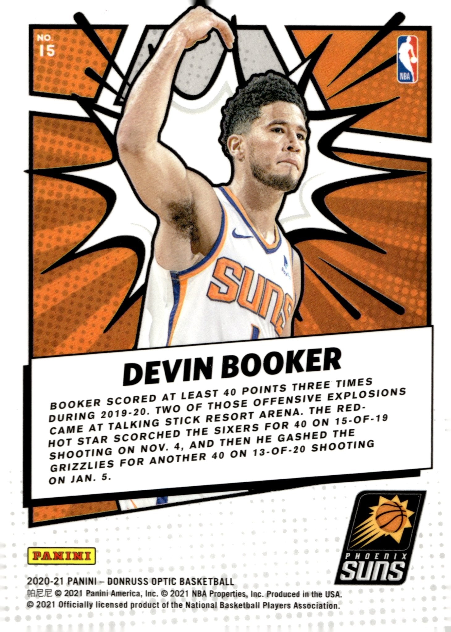 Devin Booker 2020 - 21 Panini Donruss Optic My House! #15 - Collector Store LLC