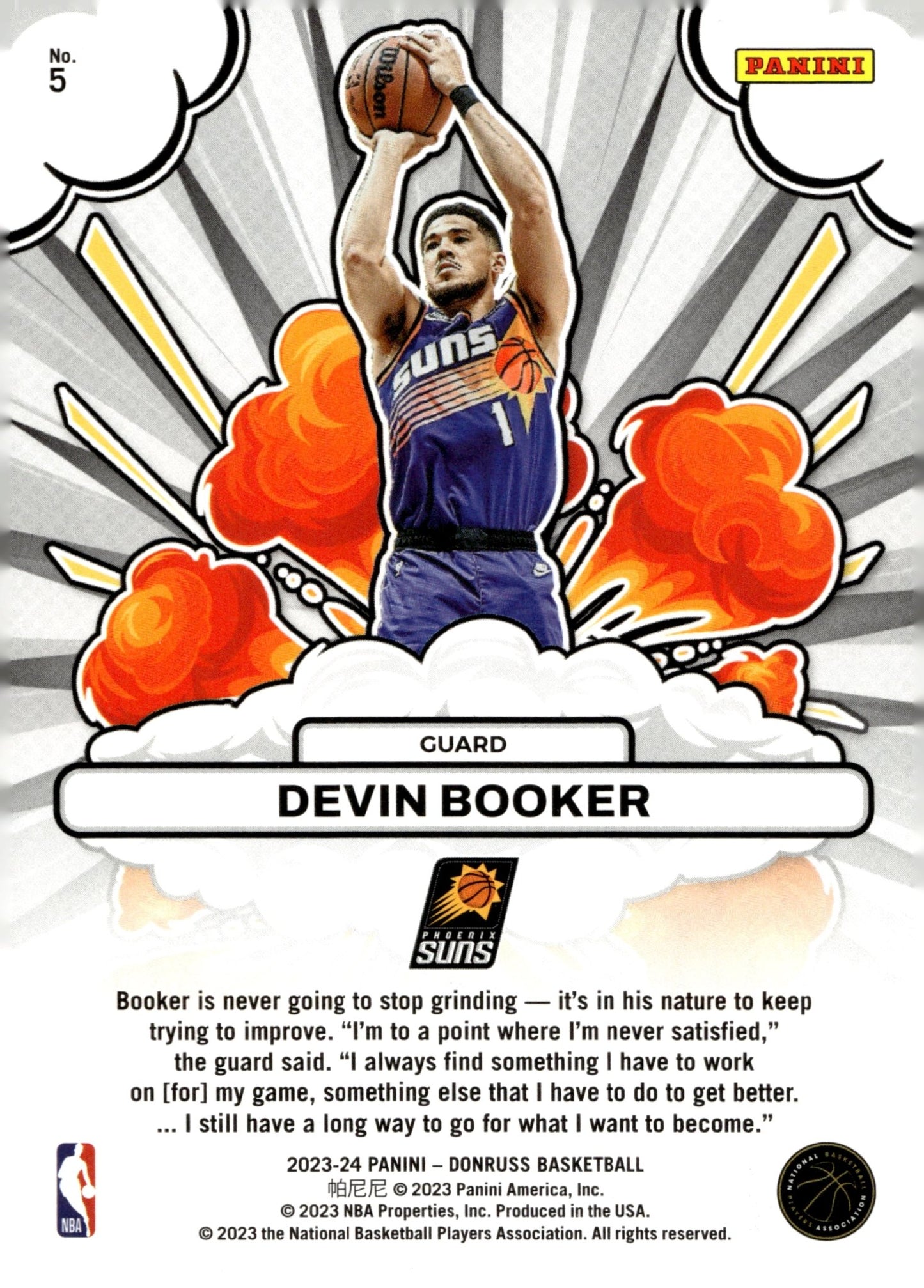 Devin Booker 2023 - 24 Panini Donruss Bomb Squad! #5 - Collector Store LLC