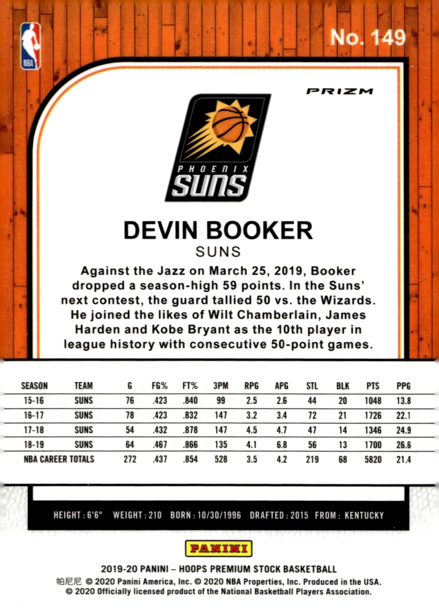 Devin Booker 2023 - 24 Panini Hoops Premium Stock Prizm #149 - Collector Store LLC