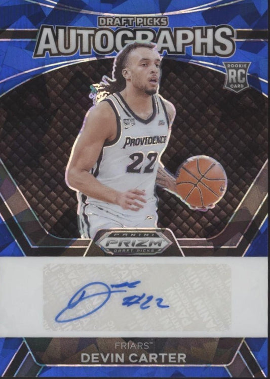 Devin Carter 2024 Panini Prizm Draft Picks Blue Ice Prizm RC Auto 31/75 #DPA - DVC - Collector Store LLC