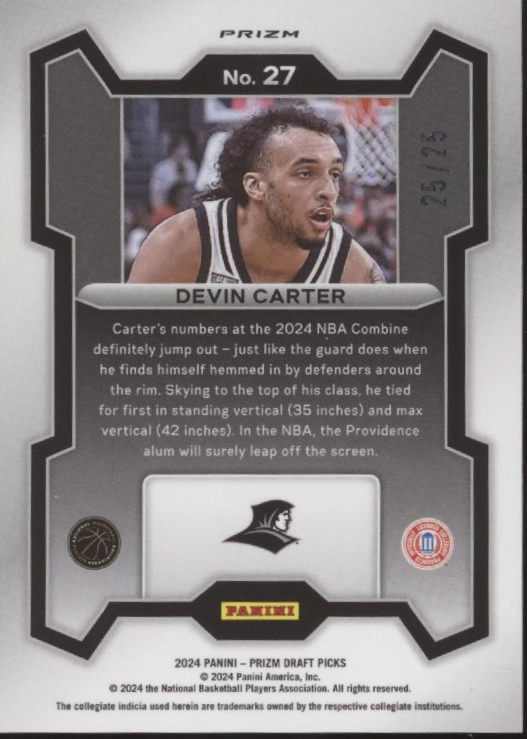 Devin Carter 2024 Panini Prizm Draft Picks Mojo Prizm RC 25/25 #27 - Collector Store LLC