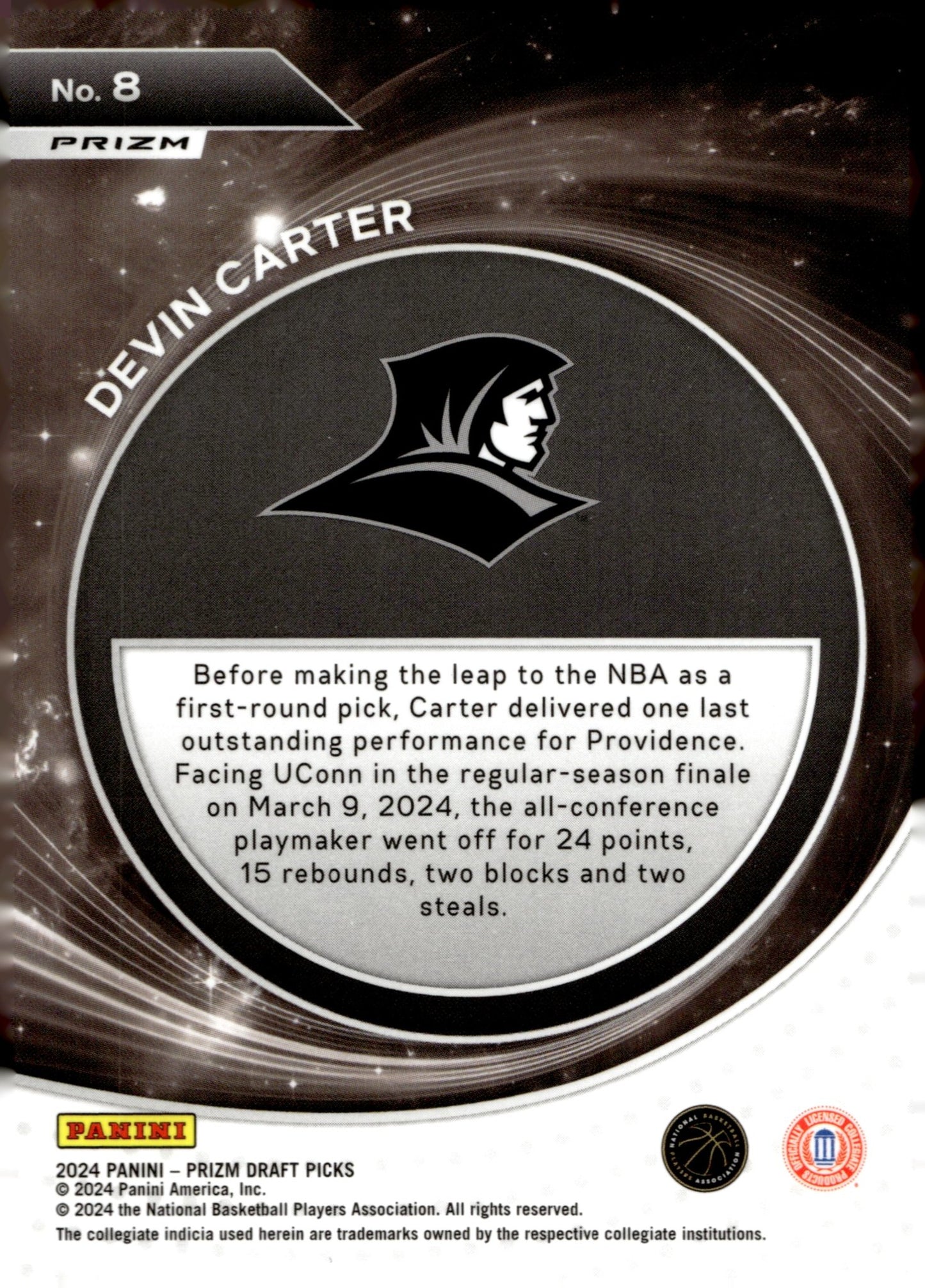 Devin Carter 2024 Panini Prizm Draft Picks Student Orientation Prizm RC #8 - Collector Store LLC