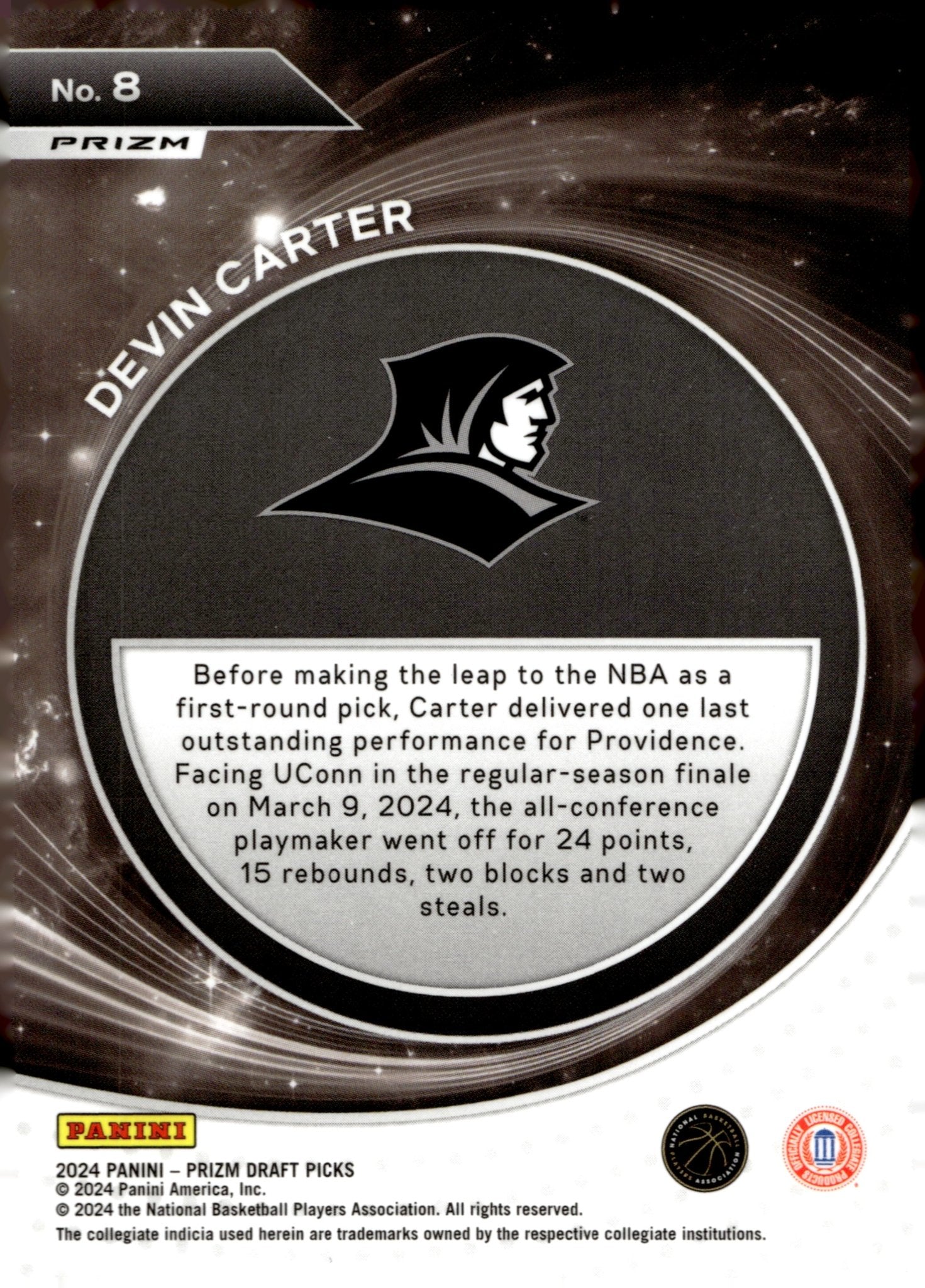 Devin Carter 2024 Panini Prizm Draft Picks Student Orientation Prizm RC #8 - Collector Store LLC