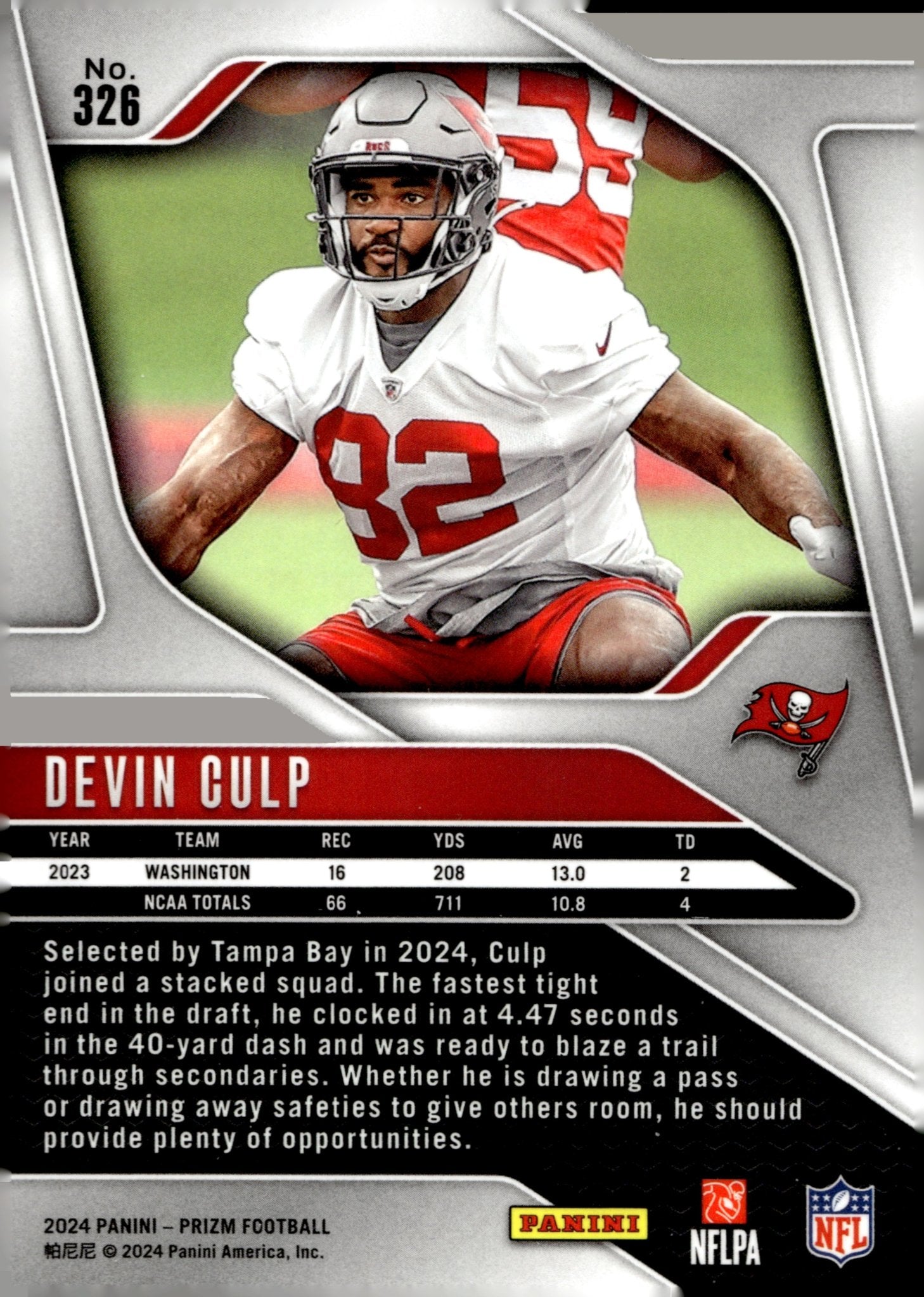 Devin Culp 2024 Panini Prizm RC #326 - Collector Store LLC