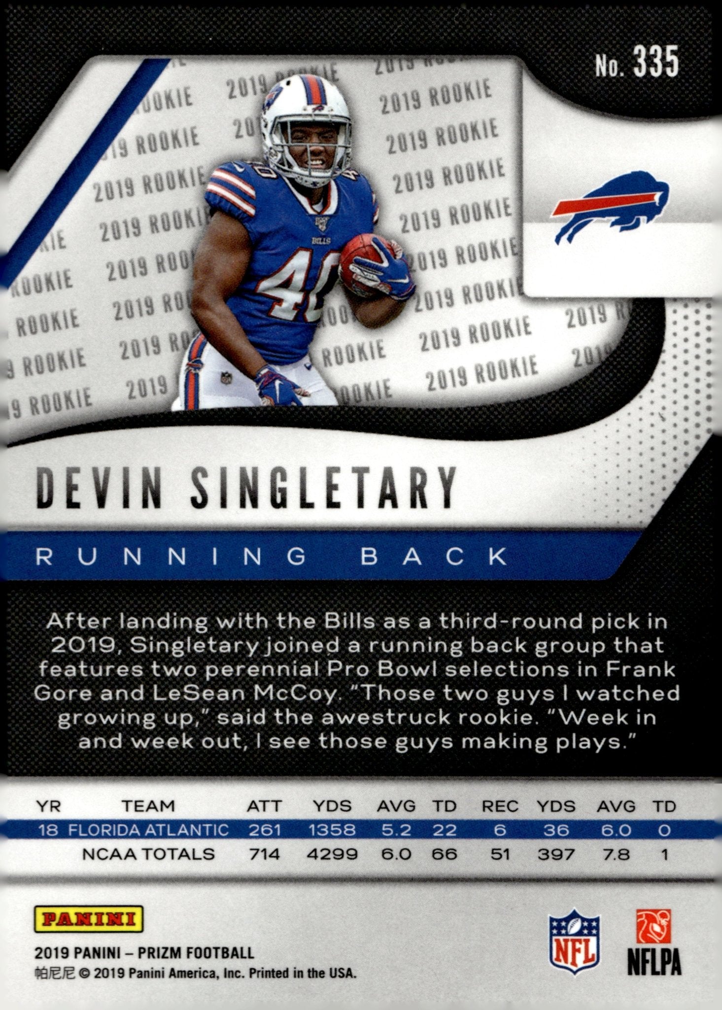 Devin Singletary 2019 Panini Prizm RC #335 - Collector Store LLC