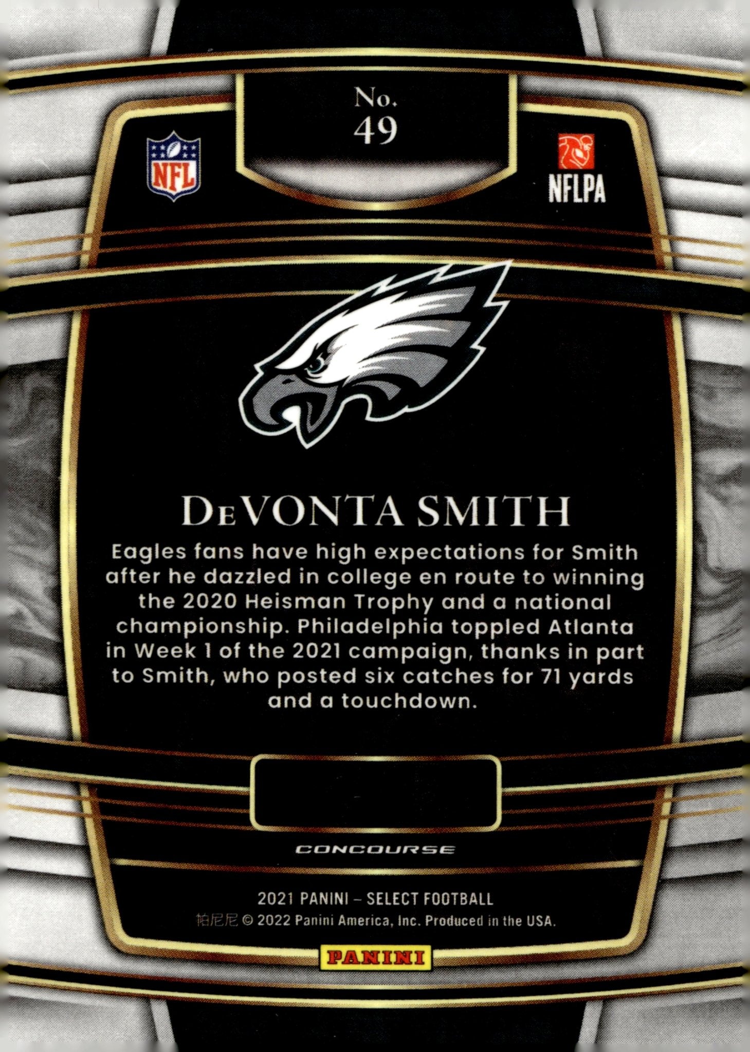 DeVonta Smith 2021 Panini Select RC #49 - Collector Store LLC