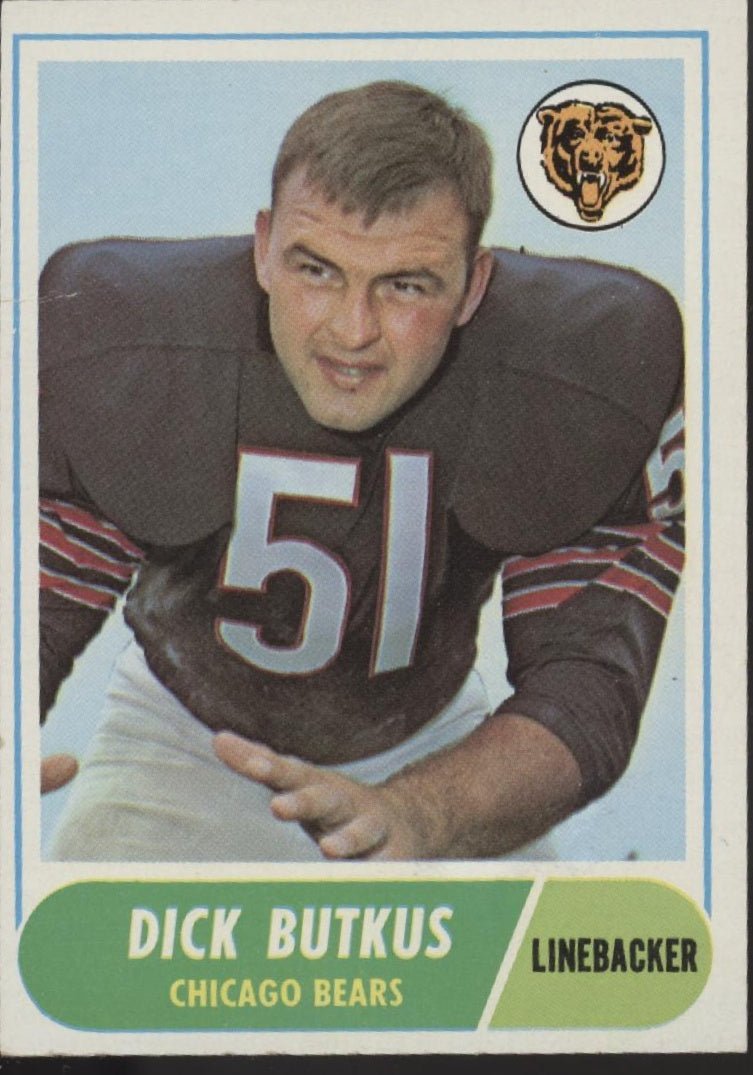 Dick Butkus 1968 Topps 127 Chicago Bears VG - EX - Collector Store LLC