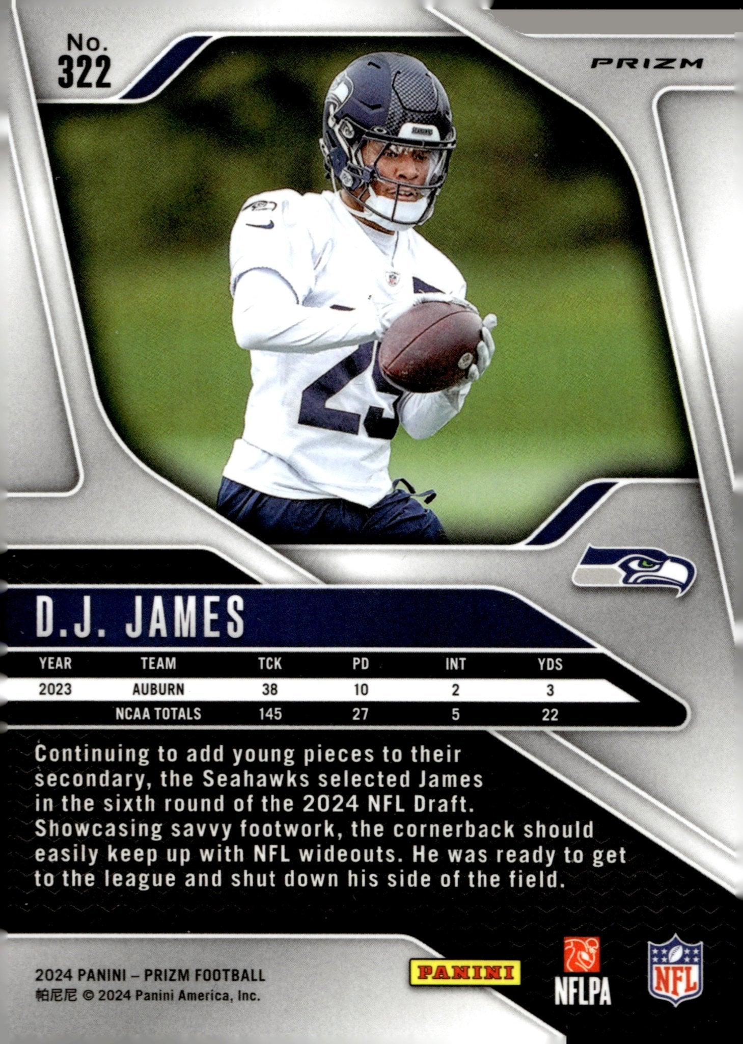 DJ James 2024 Panini Prizm Neon Green Pulsar Prizm RC #322 - Collector Store LLC