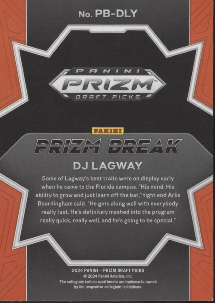 DJ Lagway 2024 Panini Prizm Draft Picks Rated Prospect Prizm Break #PB - DLY - Collector Store LLC