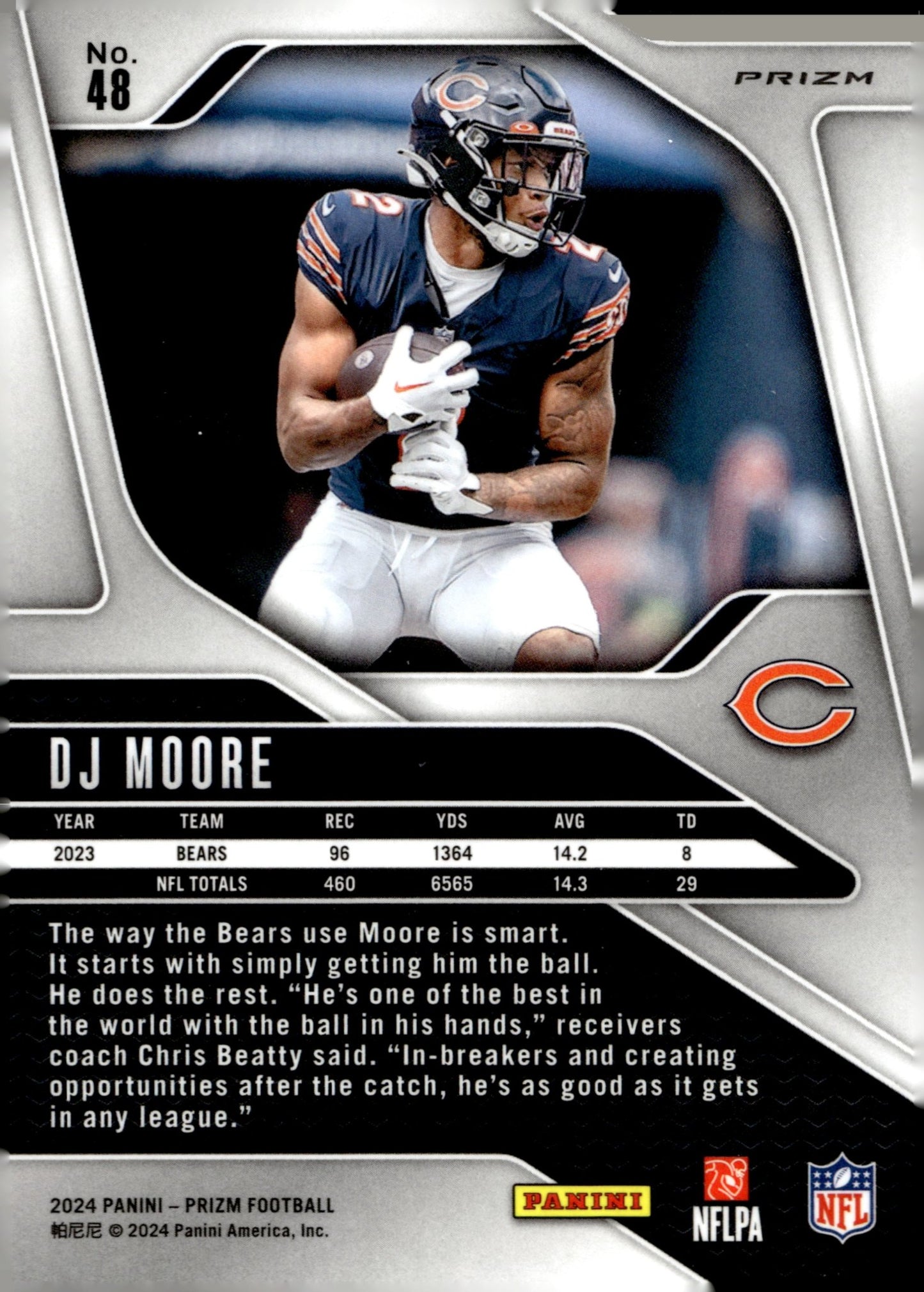 DJ Moore 2024 Panini Prizm Neon Green Pulsar Prizm #48 - Collector Store LLC