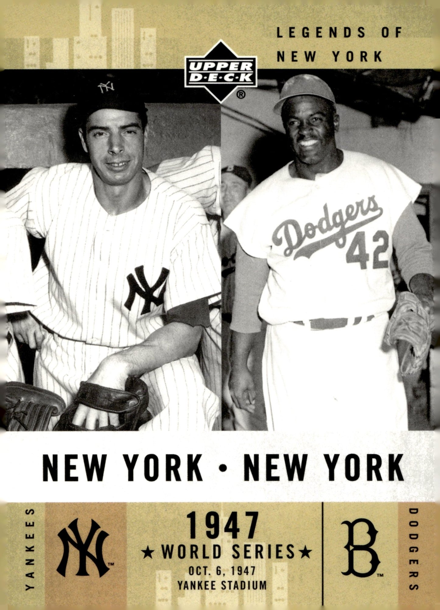 Doe DiMaggio / Jackie Robinson 2001 Upper Deck Legends of New York 156 - Collector Store LLC