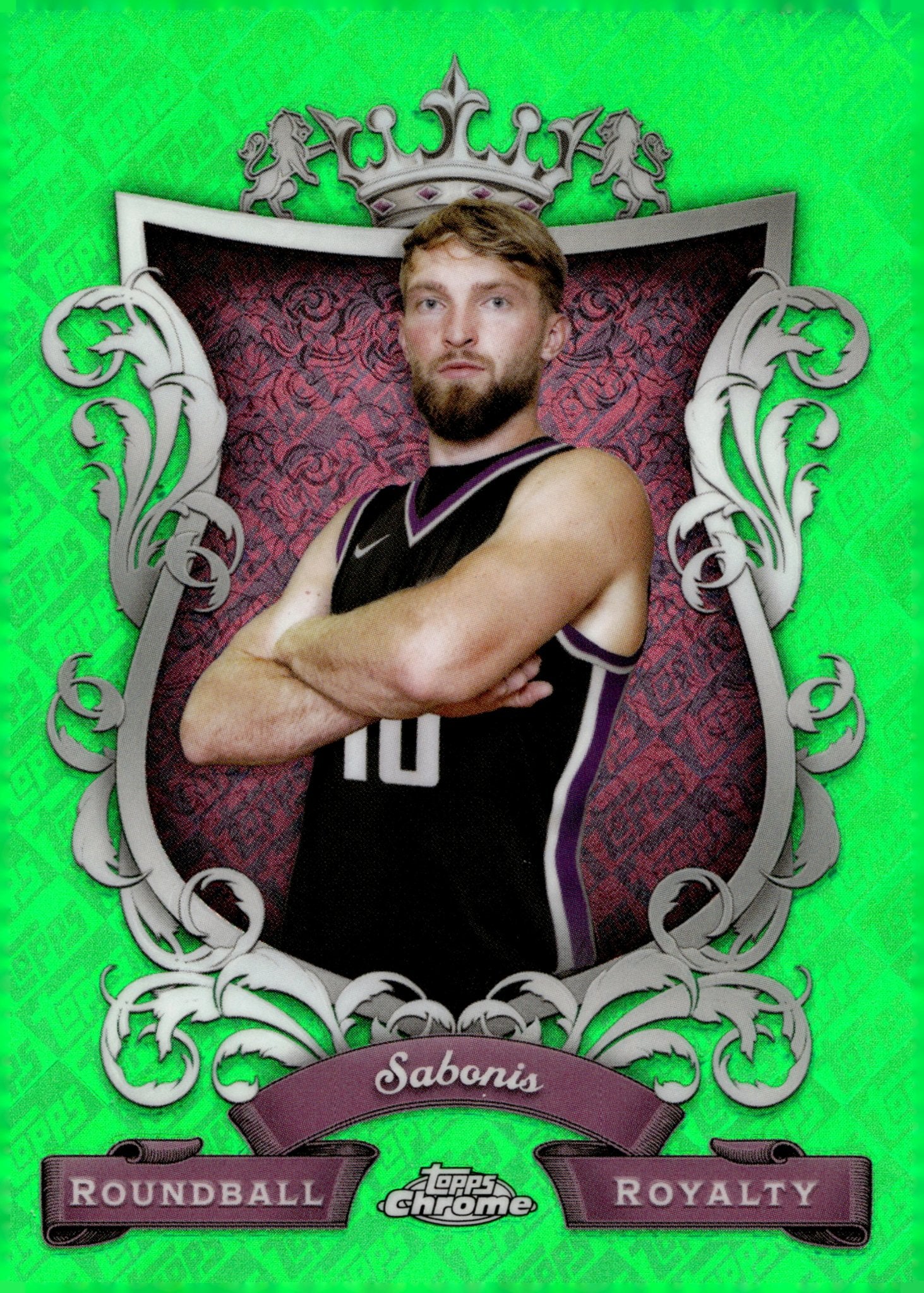 Domantas Sabonis 2024 Topps Chrome Roundball Royalty Green Refractor #RR - 13 - Collector Store LLC