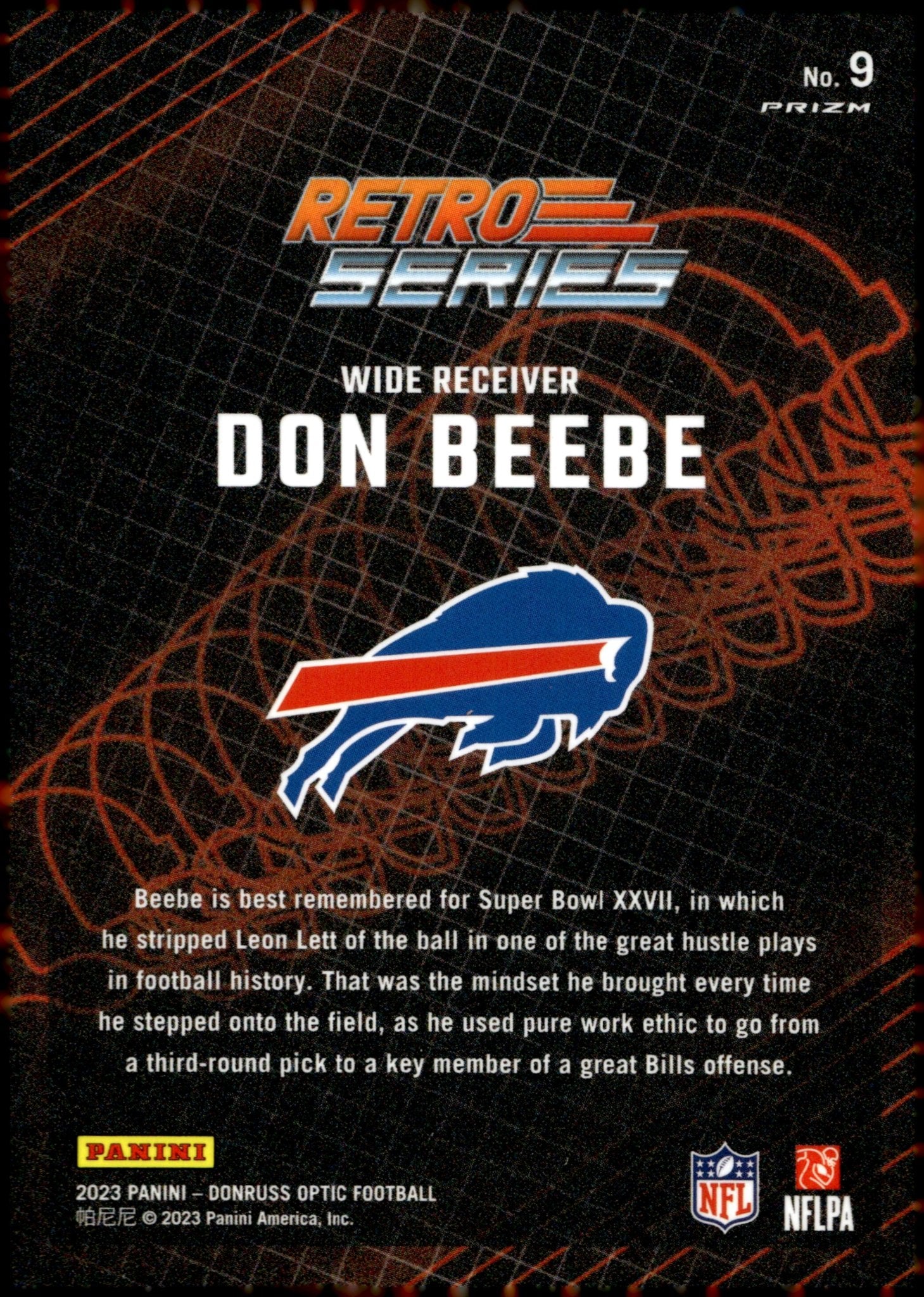 Don Beebe 2023 Panini Donruss Optic Retro Series Prizm #9 - Collector Store LLC