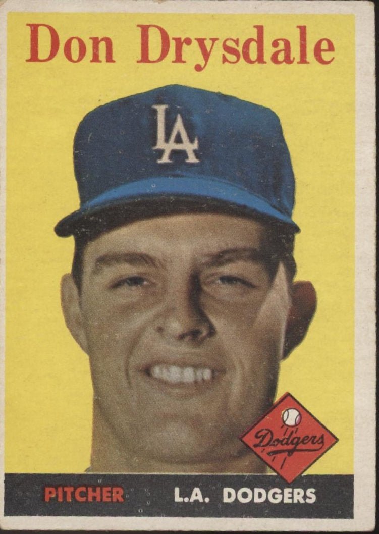 Don Drysdale 1958 Topps #25 Los Angeles Dodgers VG - EX - Collector Store LLC