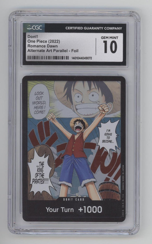 Don!! One Piece Card Game Romance Dawn Alternate Art Parallel Foil CGC 10 - Collector Store LLC