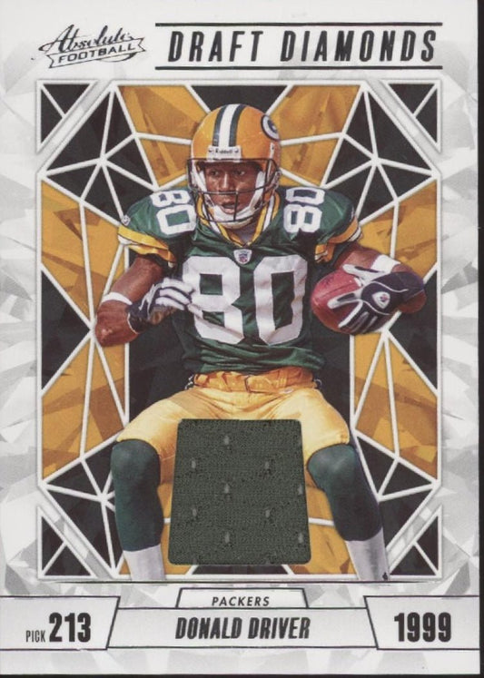 Donald Driver 2024 Panini Absolute Draft Diamonds Swatch #DDJ - DDR - Collector Store LLC