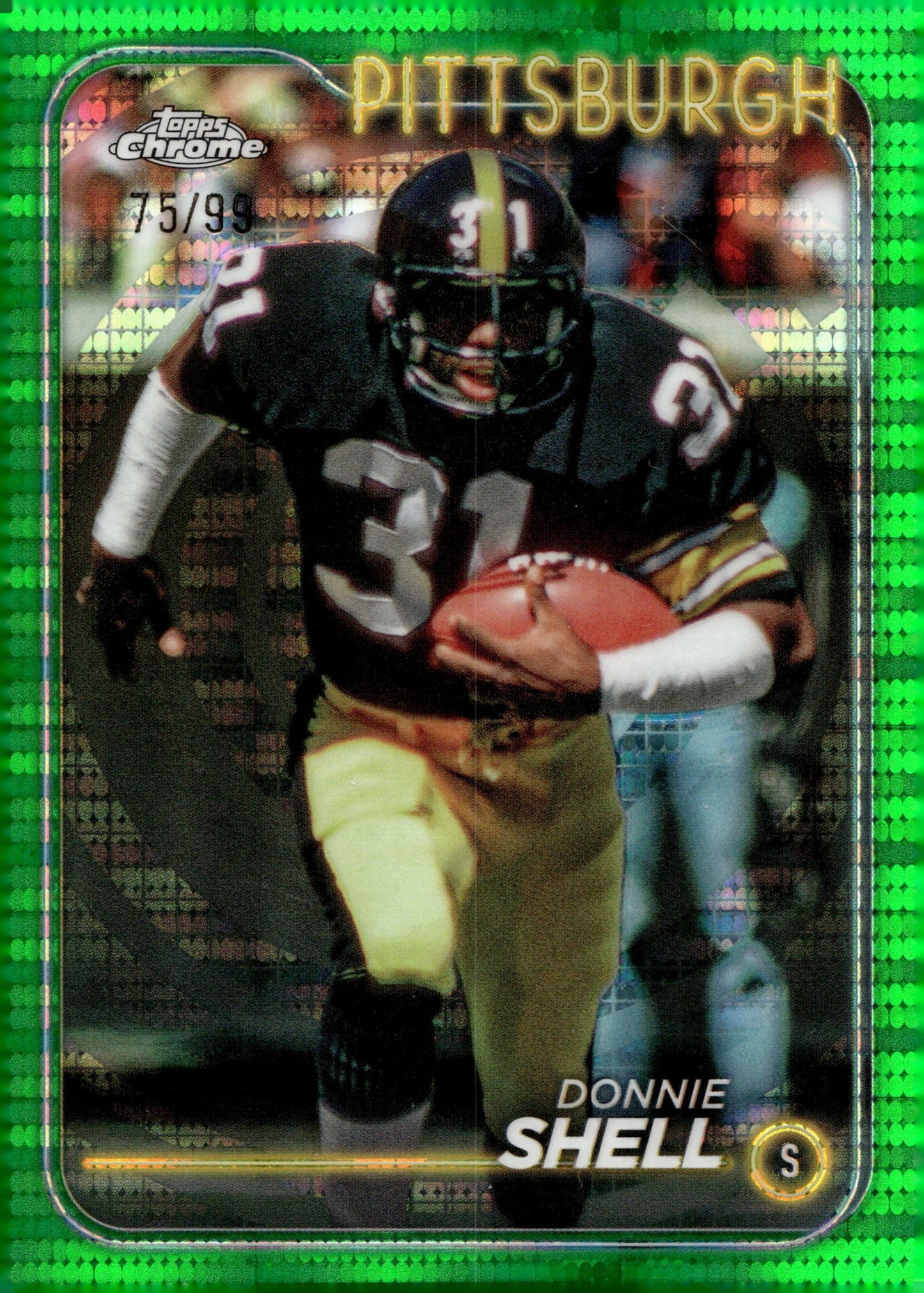 Donnie Shell 2024 Topps Chrome Green Pulsar Refractor 75/99 #167 - Collector Store LLC